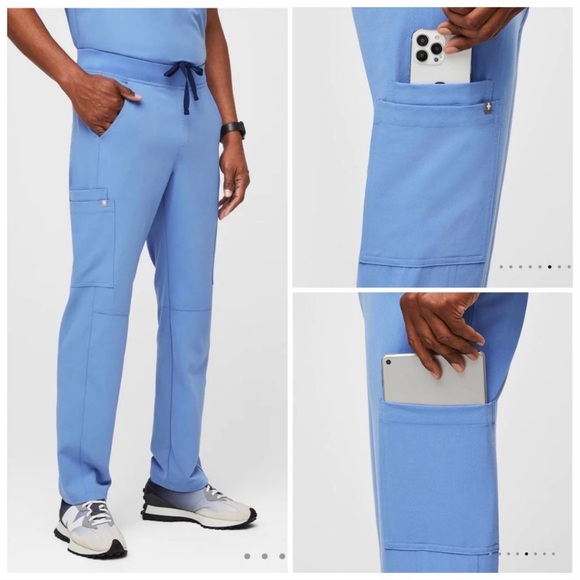 Figs Axim Cargo Scrub Pants in Royal Blue Sz Small - Picture 3 of 10